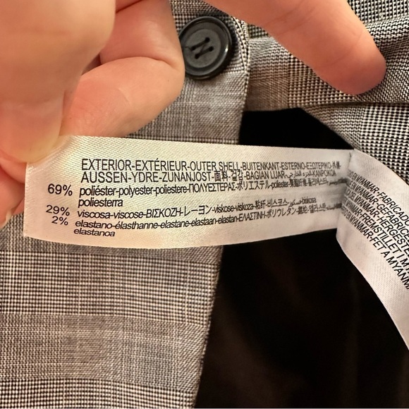 Zara Gray Plaid Tailored Blazer sz 6 - Picture 12 of 13